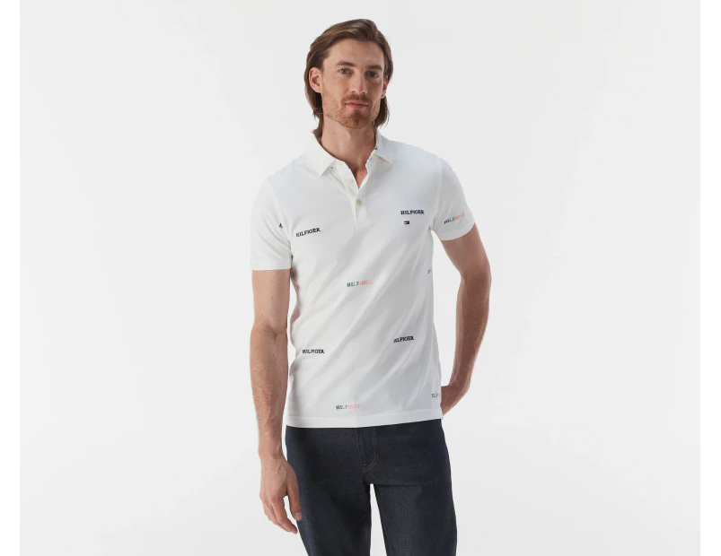 Tommy Hilfiger Men's Summer Essential Jersey Slim Fit Polo Shirt - Fresh White