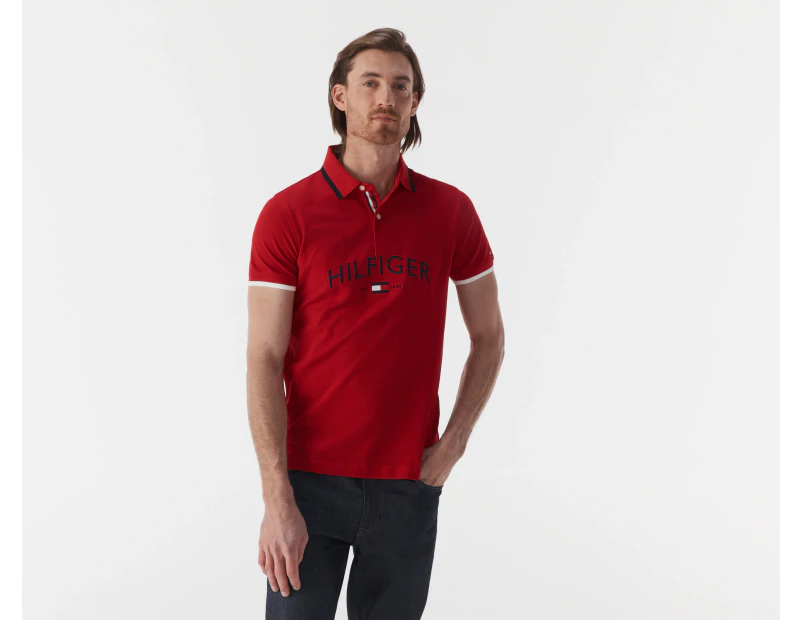 Tommy Hilfiger Men's Bradley Short Sleeve Slim Fit Polo Shirt - Primary Red