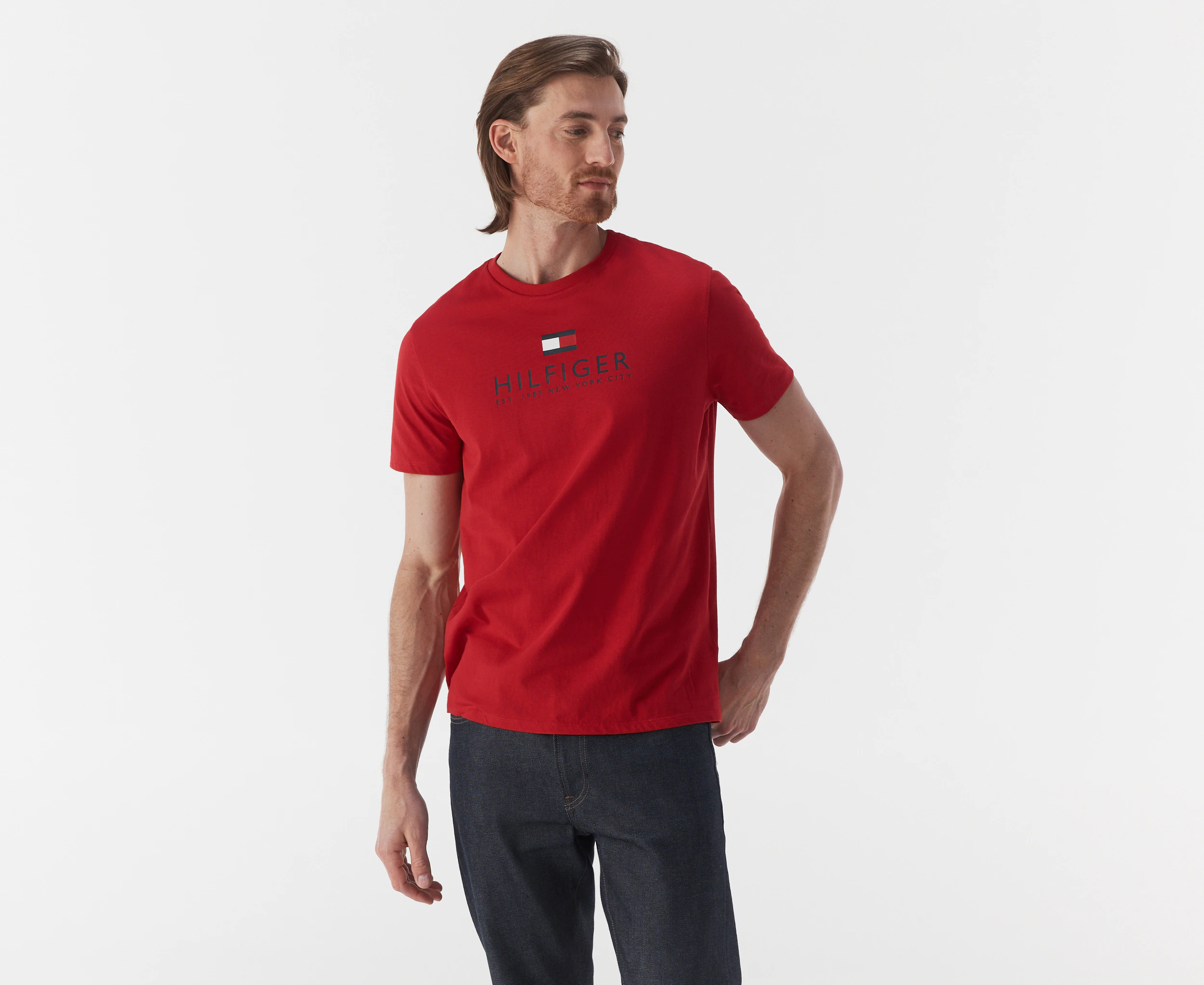 Tommy Hilfiger Men's Nathan Tee / T-Shirt / Tshirt - Primary Red