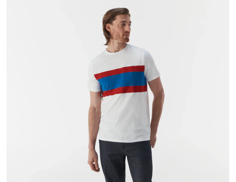 Tommy Hilfiger Men's Colourblock Nantucket Tee / T-Shirt / Tshirt - Fresh White/Multi