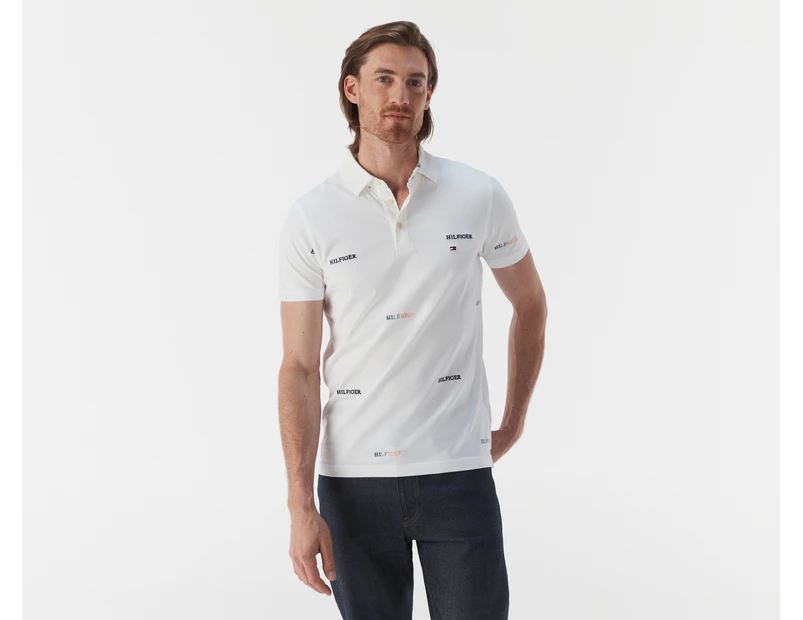 Tommy Hilfiger Men's Summer Essential Jersey Slim Fit Polo Shirt - Fresh White