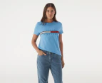 Tommy Hilfiger Women's Tina Madison Tee / T-Shirt / Tshirt - Blue Burst