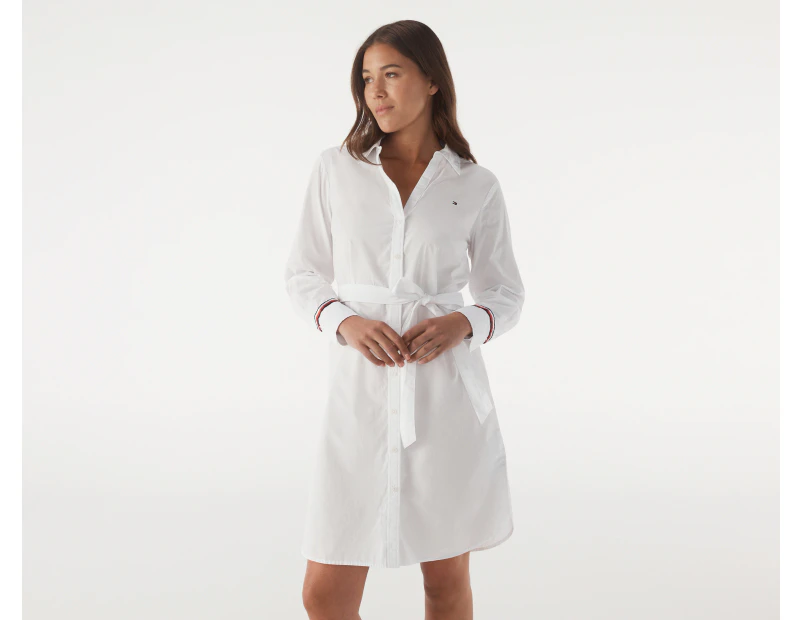 Tommy Hilfiger Women's Pop Monica Knee-Length Shirt Dress - Optic White