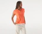 Tommy Hilfiger Women's Slim Fit Short Sleeve Polo Shirt - Coral Blossom