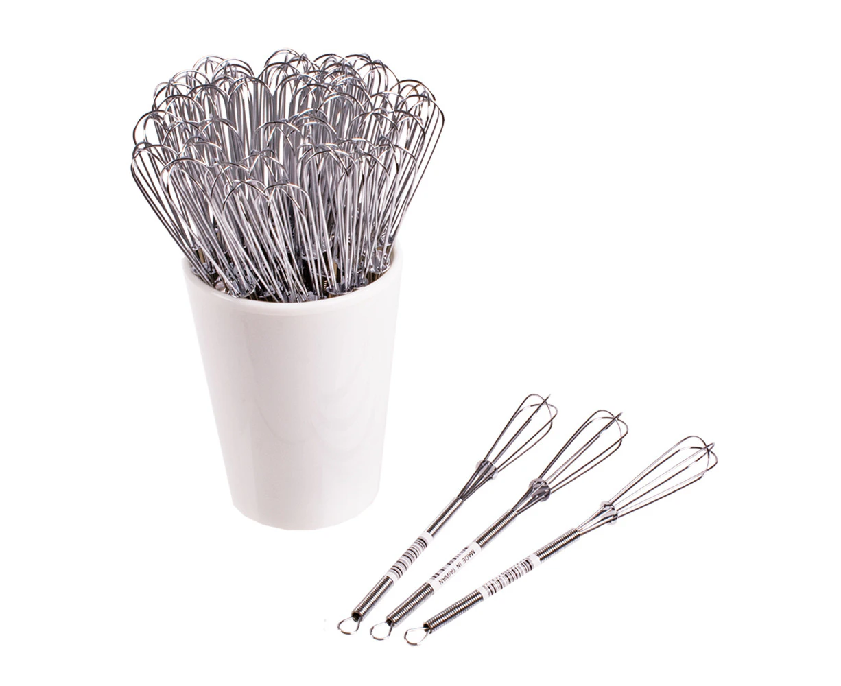 48pc Appetito Mini Whisk 7" Polybag Home/Kitchen Cooking Baking Accessory