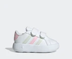 Adidas Toddler Grand Court 2.0 Sneakers - Cloud White/Crystal Jade/Clear Pink