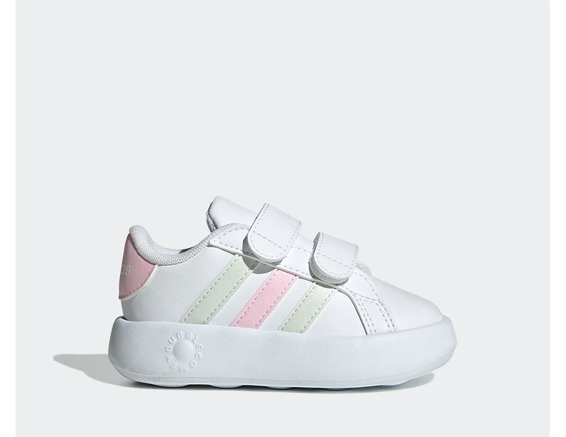 Adidas Toddler Grand Court 2.0 Sneakers - Cloud White/Crystal Jade/Clear Pink