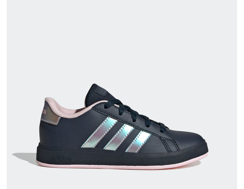 Adidas Youth Grand Court 2.0 Sneakers - Aurora Ink/Iridescent/ Clear Pink