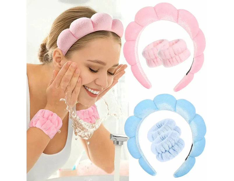 3 Piece Microfiber Spa Headband Set For Face Washing And Skincare