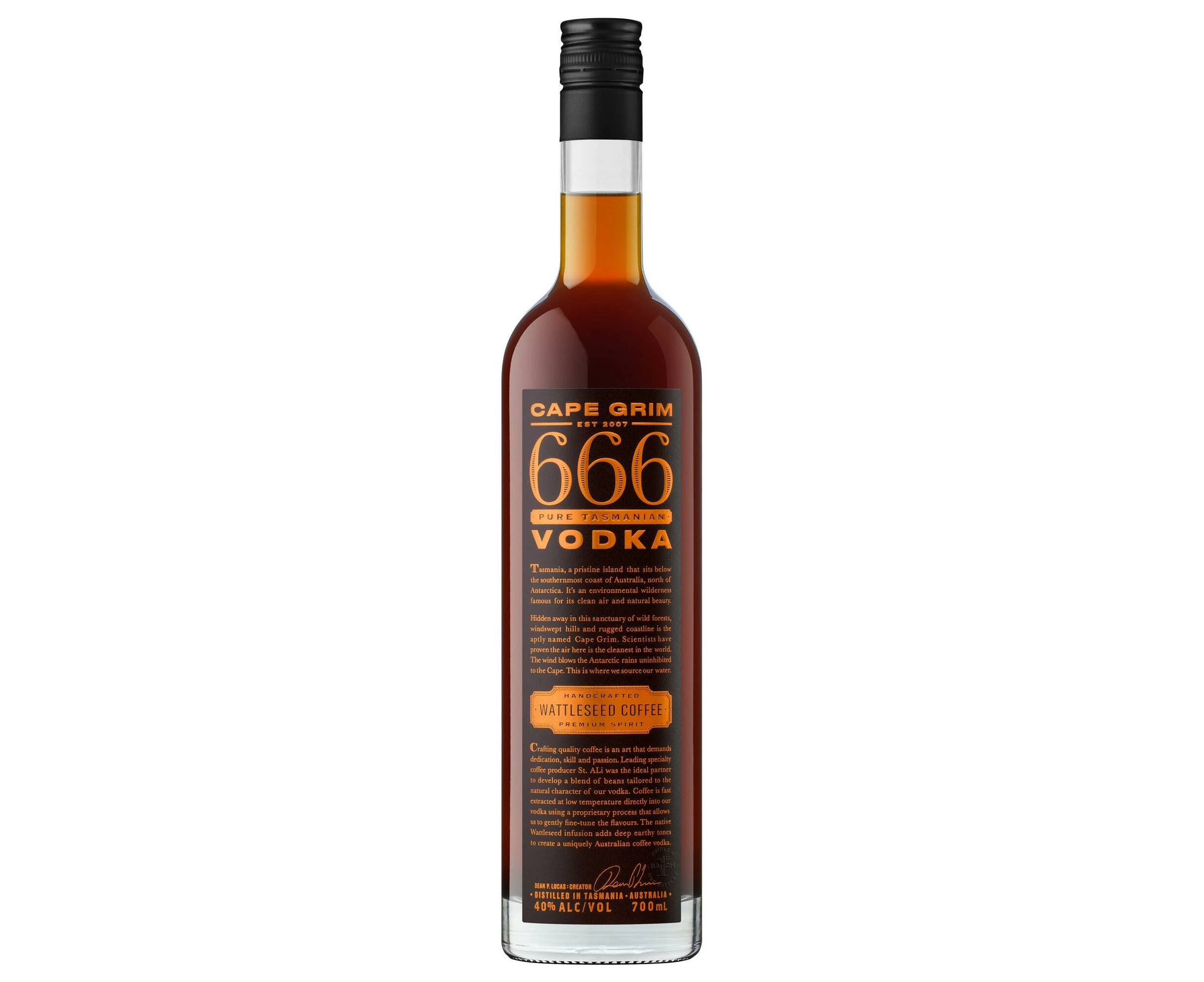 Cape Grim 666 Wattleseed Coffee Vodka 700mL Bottle