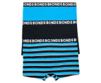 Bonds Men's Everyday Trunks 3-Pack - Blue Stripe/Blue/Black