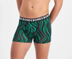 Bonds Men's Everyday Trunks 3-Pack - Green Print/Green/Black