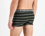 Bonds Men's Everyday Trunks 3-Pack - Green Stripe/Green/Black