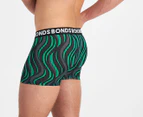 Bonds Men's Everyday Trunks 3-Pack - Green Print/Green/Black