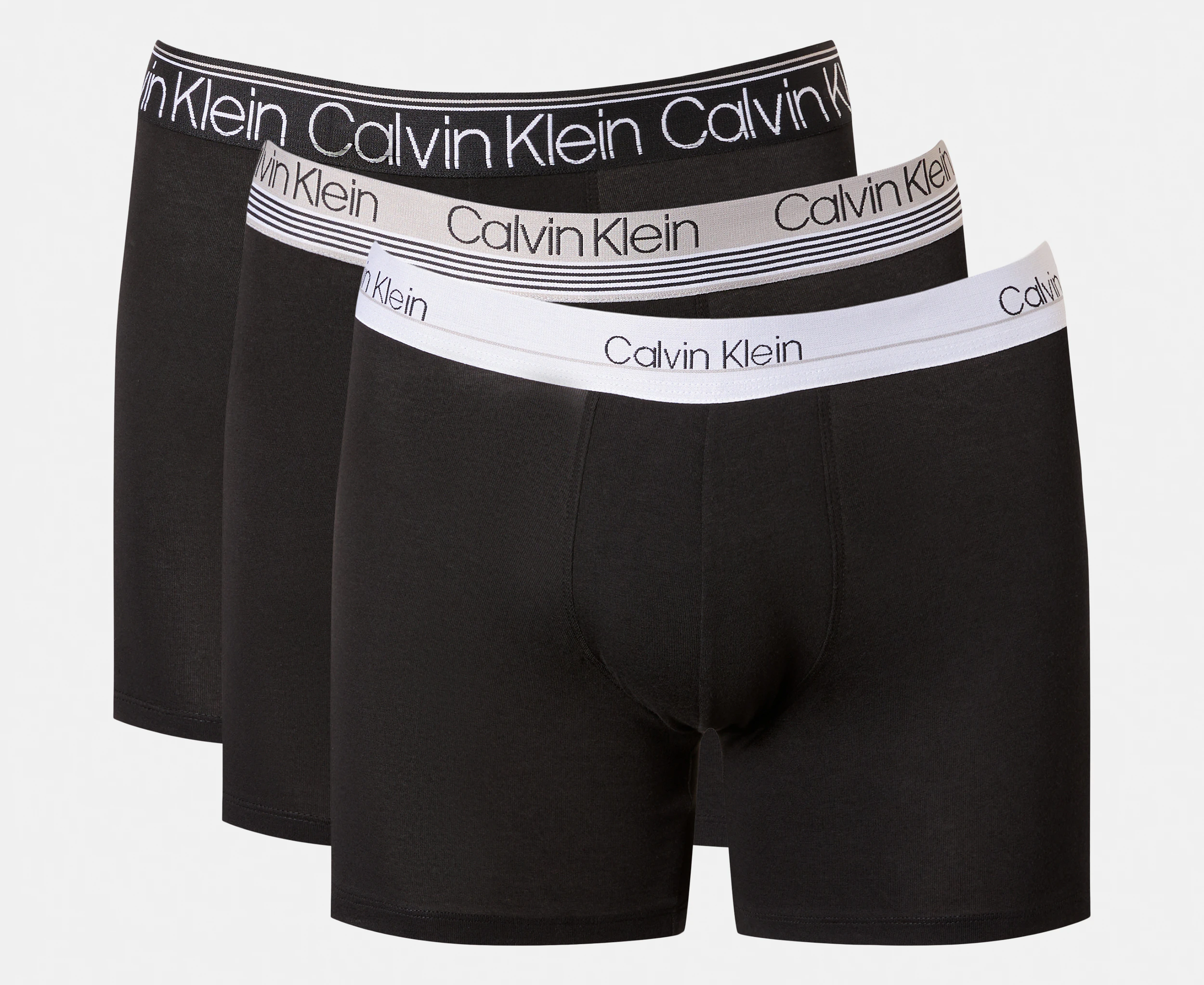 Calvin Klein Men's Variety Waistband Cotton Stretch Boxer Briefs 3-Pack - Black