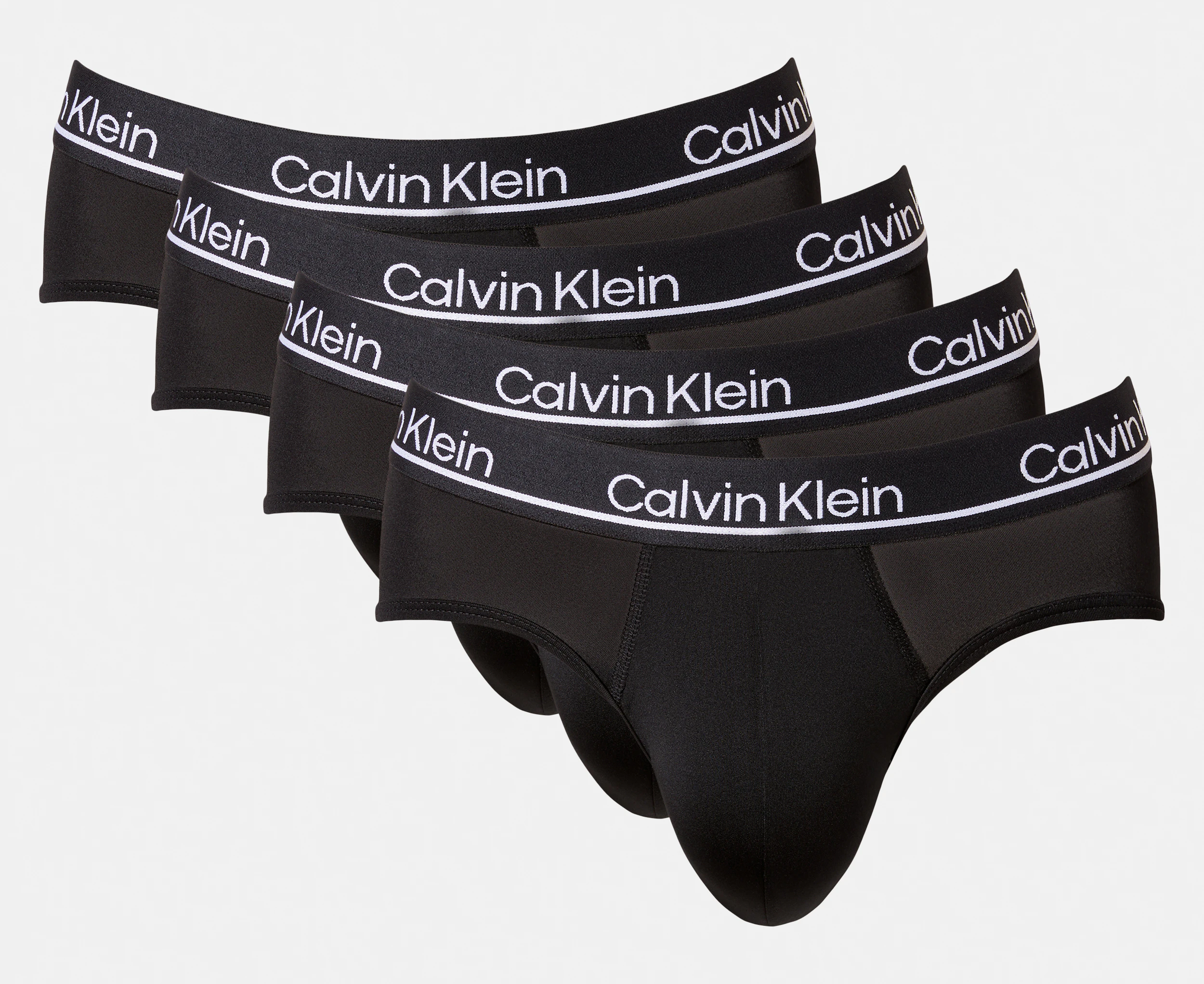 Calvin Klein Men's Microfibre Hip Briefs 4-Pack - Black