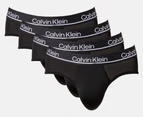 Calvin Klein Men's Microfibre Hip Briefs 4-Pack - Black