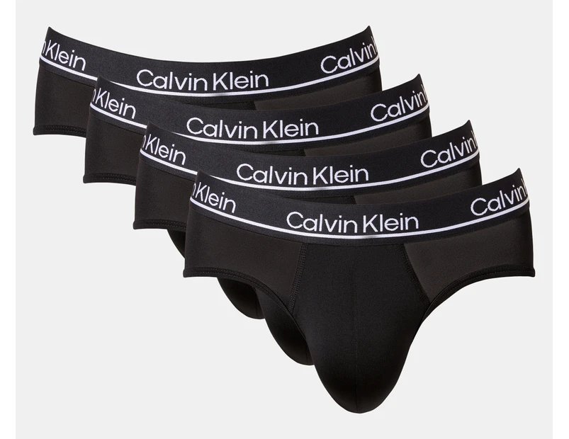 Calvin Klein Men's Microfibre Hip Briefs 4-Pack - Black