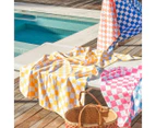 Sheraton Luxury Maison Checkmate Reversible Sand-Free Beach Towel - Pink/Teal