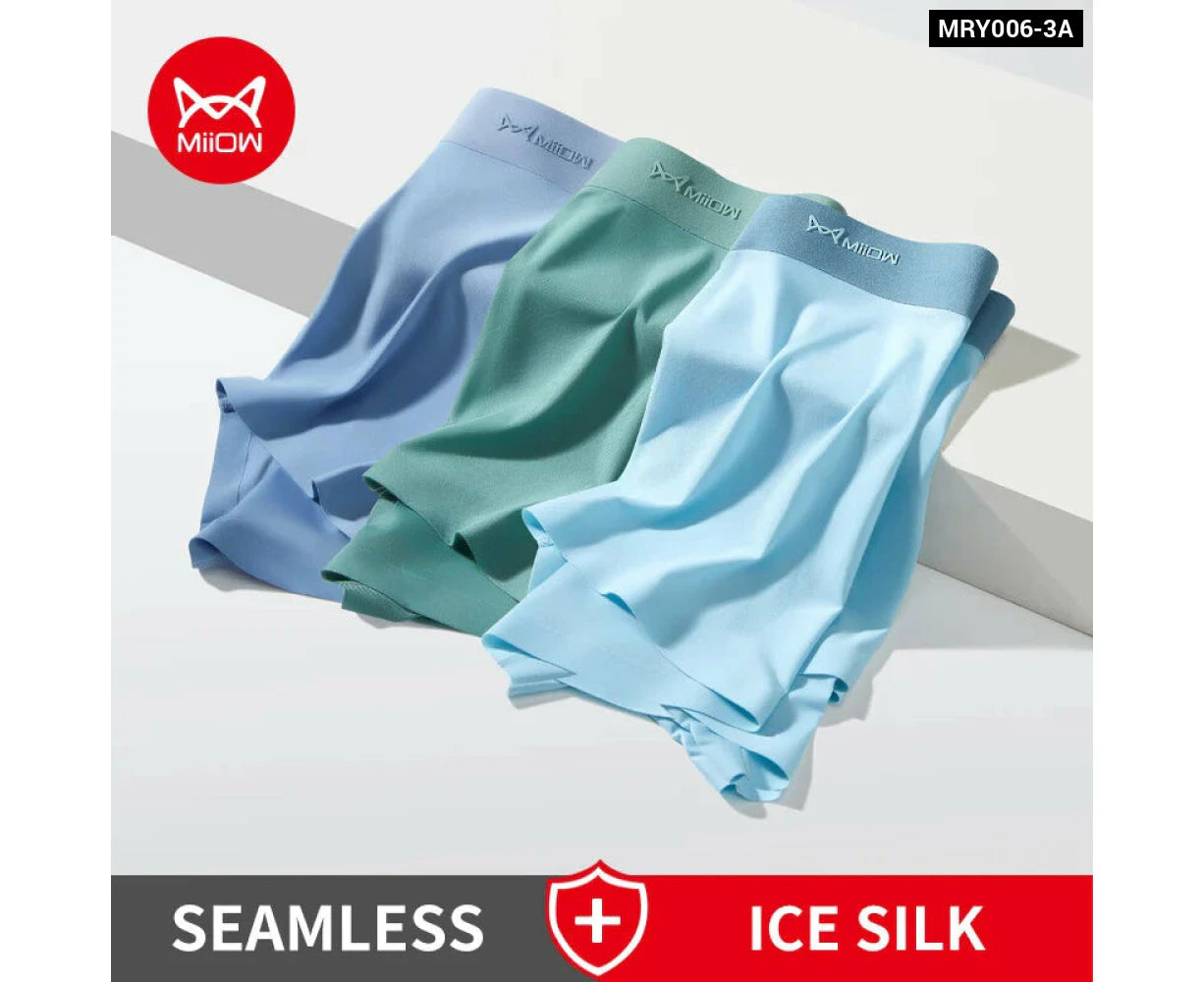 Pack of 3 Ice Silk Mens Boxer Shorts