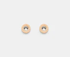 Tommy Hilfiger Branded Stone Pendant Stud Earrings - Rose Gold