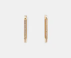 Tommy Hilfiger Elongated Hoop Earrings - Gold