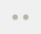 Tommy Hilfiger Pave Crystal Stud Earrings - Silver