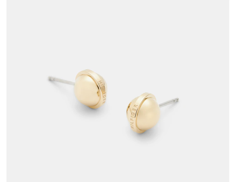 Tommy Hilfiger Metallic Orb Gold-Plated Stud Earrings - Gold