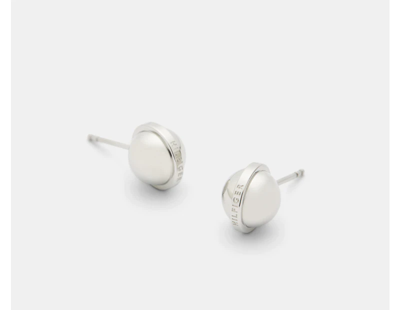 Tommy Hilfiger Metallic Orb Stud Earrings - Silver