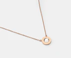 Tommy Hilfiger Branded Stone Pendant Necklace - Rose Gold