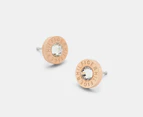 Tommy Hilfiger Branded Stone Pendant Stud Earrings - Rose Gold