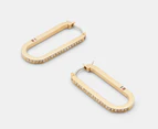 Tommy Hilfiger Elongated Hoop Earrings - Gold