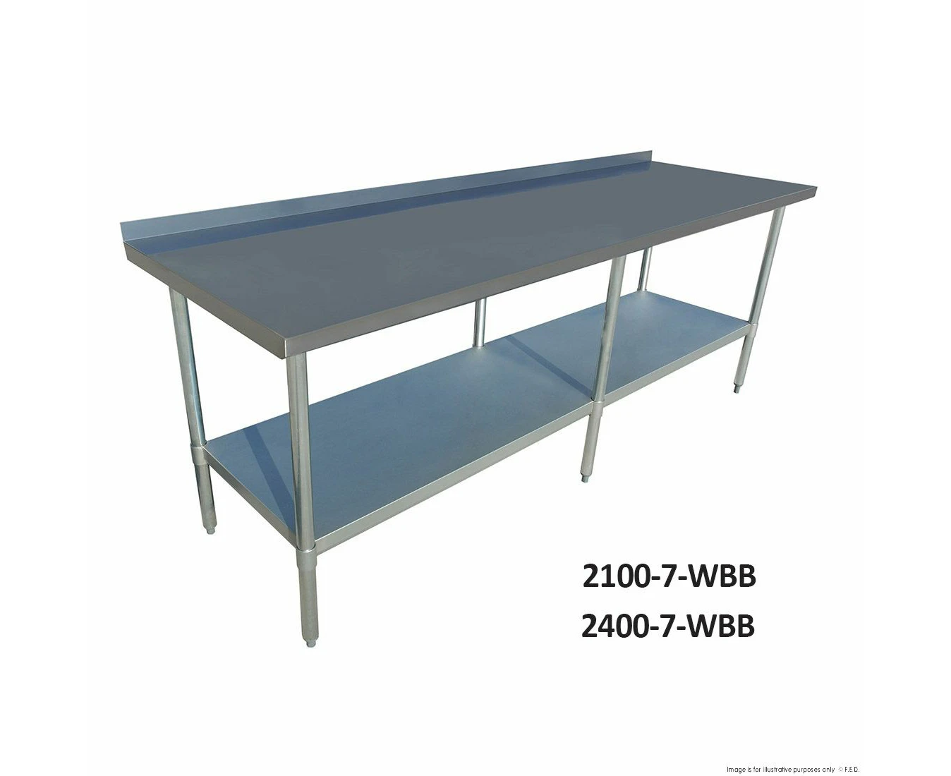 Modular Systems Economic Stainless Steel Table with Splashback