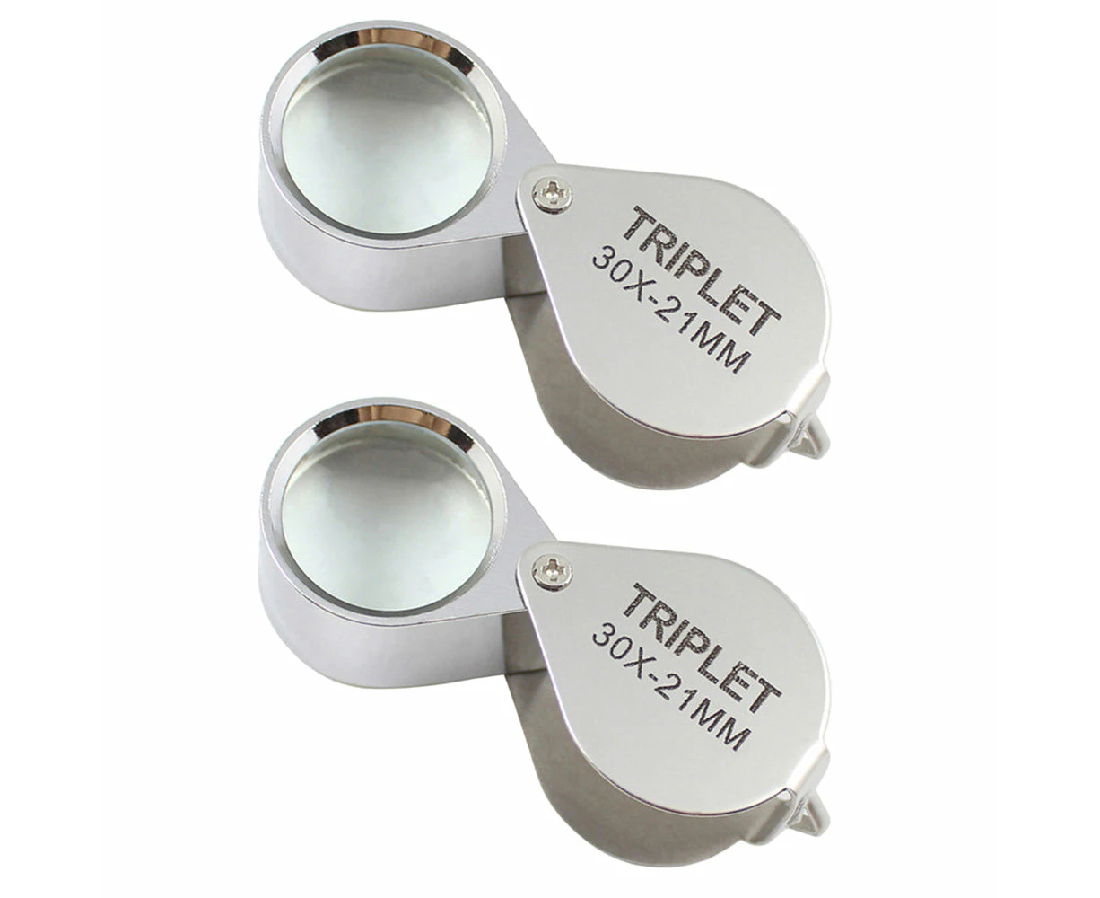 Set of 2Pack Pocket Jewellers Eye Loupe Magnifier Jewelry Magnifying Glass 30x 21mm