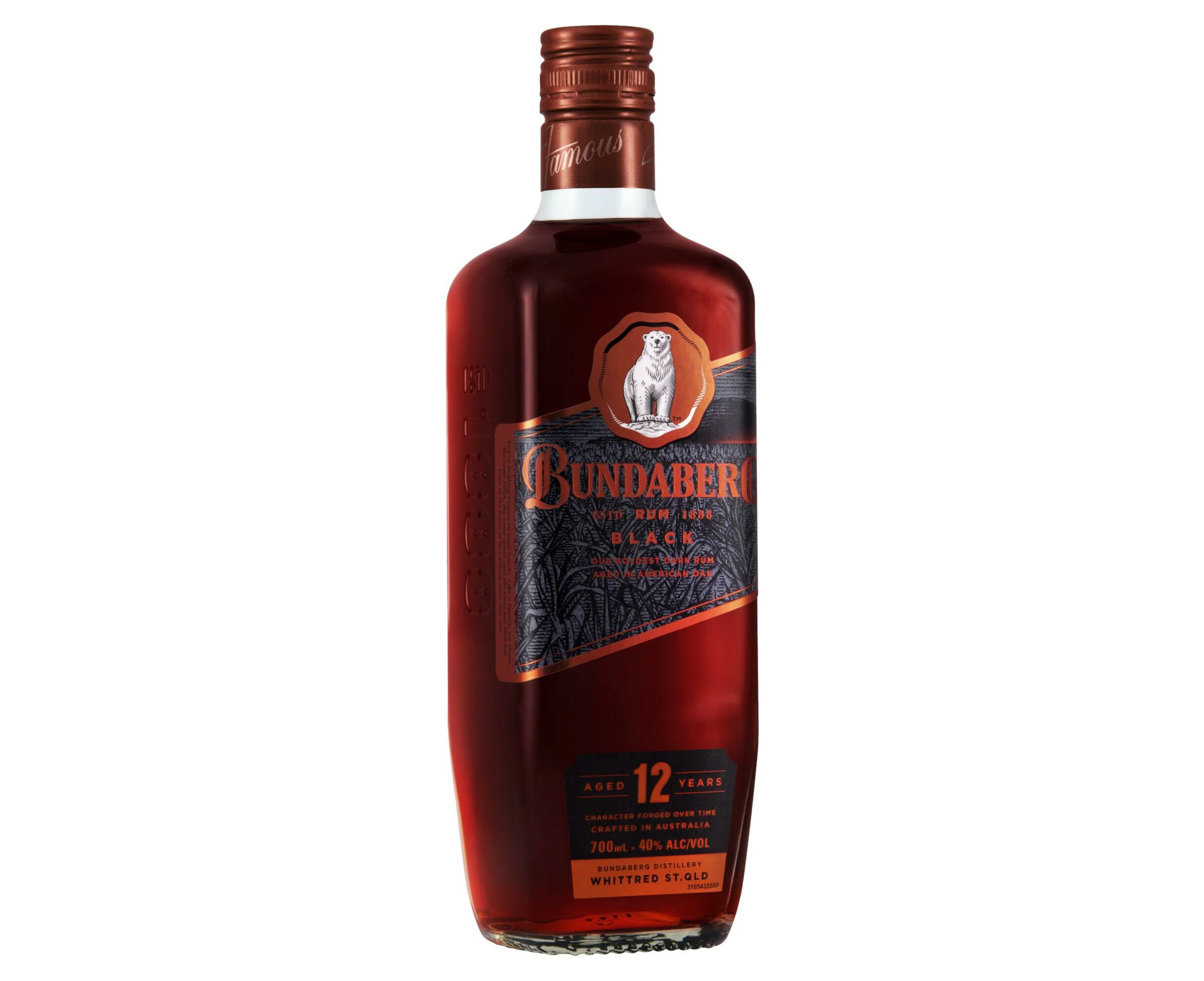 Bundaberg Black 12 Year Old Rum 700mL Bottle