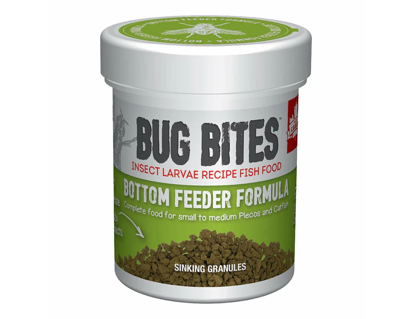 Fluval Bug Bites fish food, with insect larvae, for bottom-eating fish, sinking granulate, 1.4-2mm, 45g