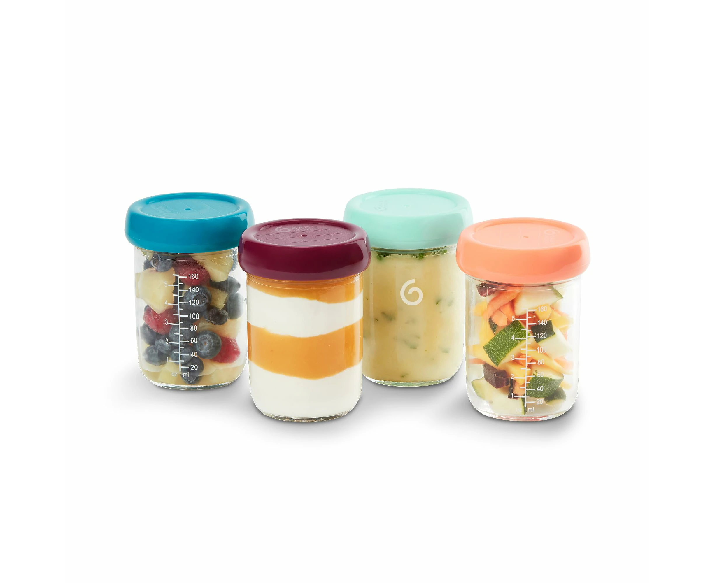 Babymoov Glass Food Storage Containers Leak Proof Stackable & Reusable Glass Jars (Pick Your Set Size) - Perfect Gift Toy for Kids