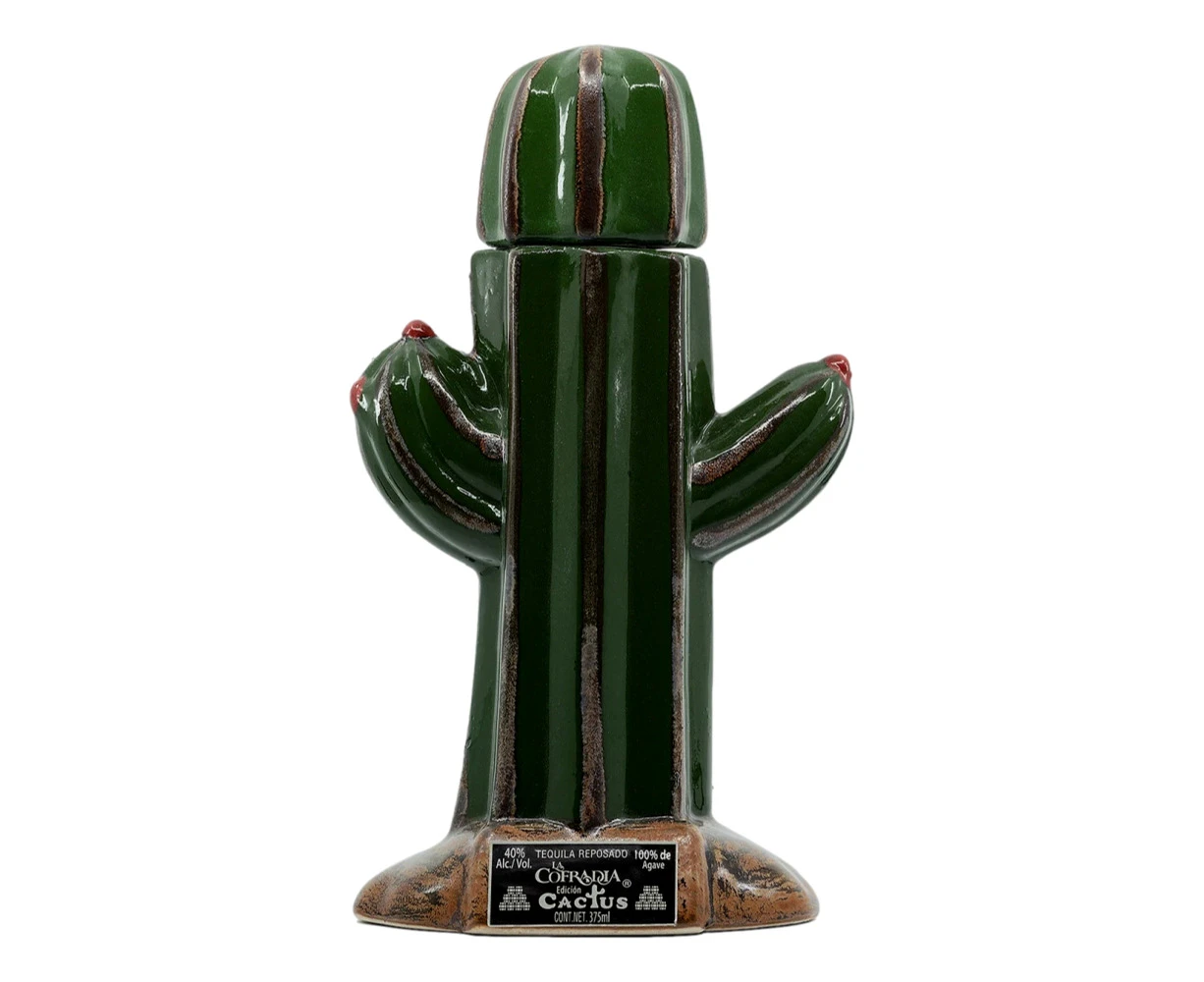 La Cofradia Ed Cactus Reposada Tequila - Ceramic Bottle 375mL