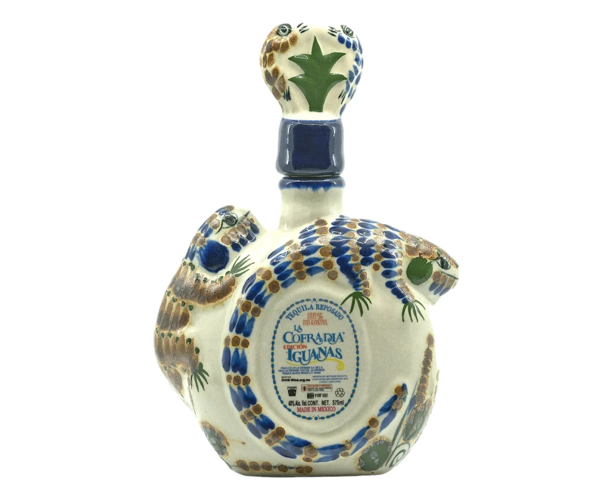 La Cofradia Ed Iguanas Reposado Tequila Ceramic Bottle 375mL