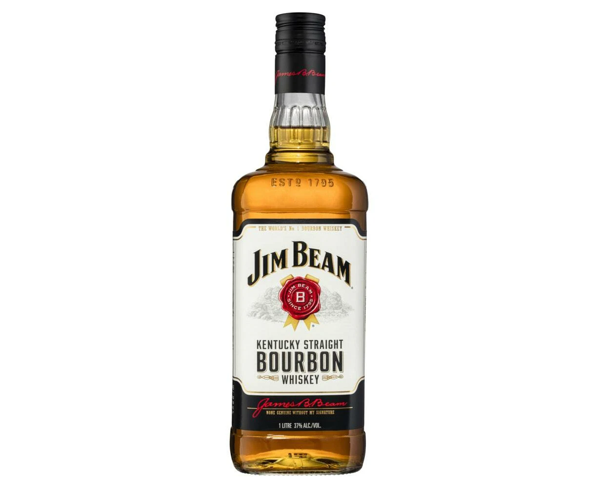 Jim Beam White Label Bourbon 1L Bottle - 1 litre