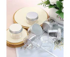 10pcs Transparent Wide Mouth Bottle Silver Lid Cream Dispenser Skincare Jars