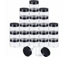 10pcs Wide Mouth Plastic Jars Black Lid Transparent Skin Care Cream Containers