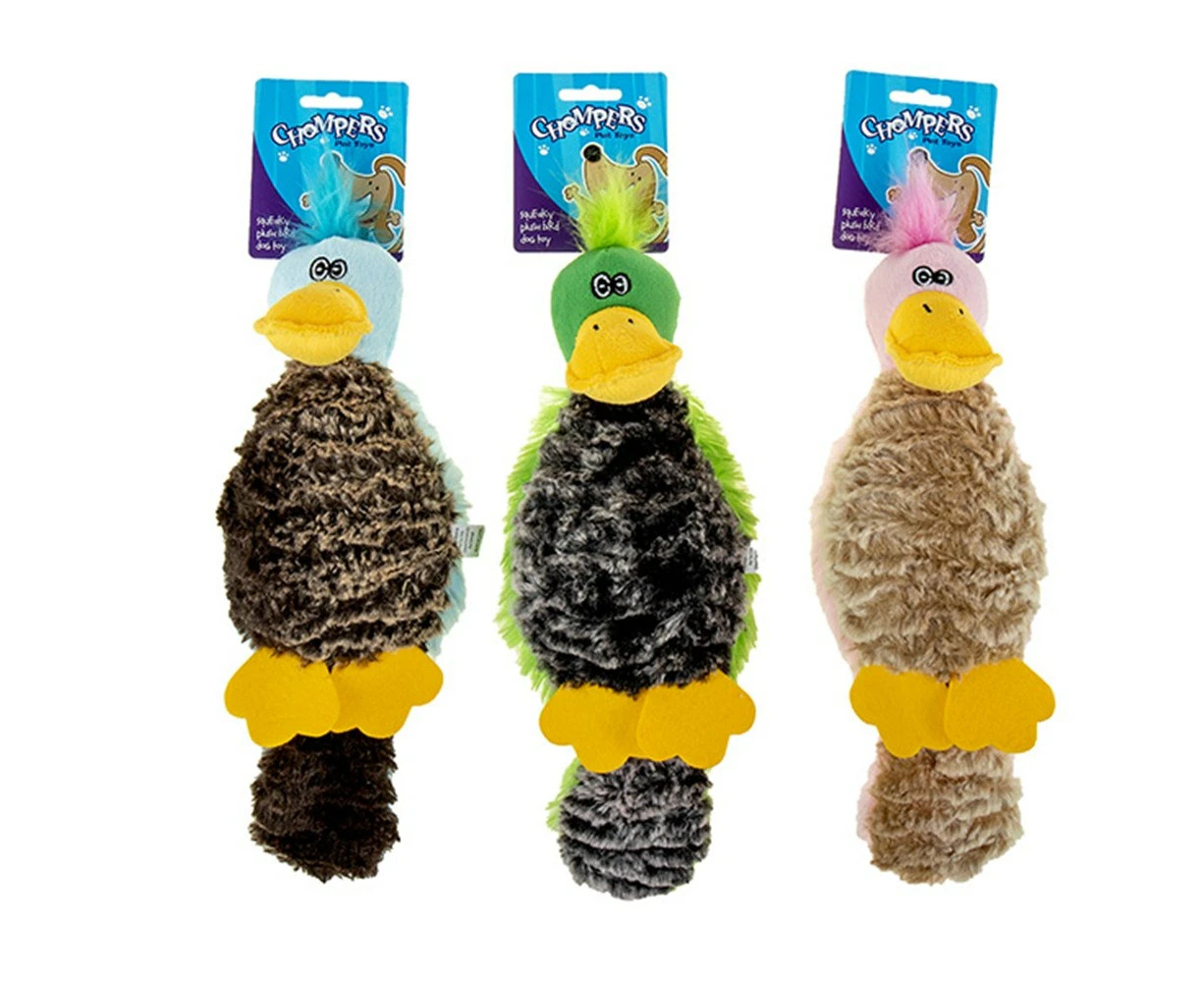 Chompers- Animals Plush dog toys with squeaker Bird 37CM -(1pc Random Colour)