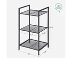 SONGMICS 3 Tiers Black Bathroom Storage Rack Shelves Towel Rack Shelf