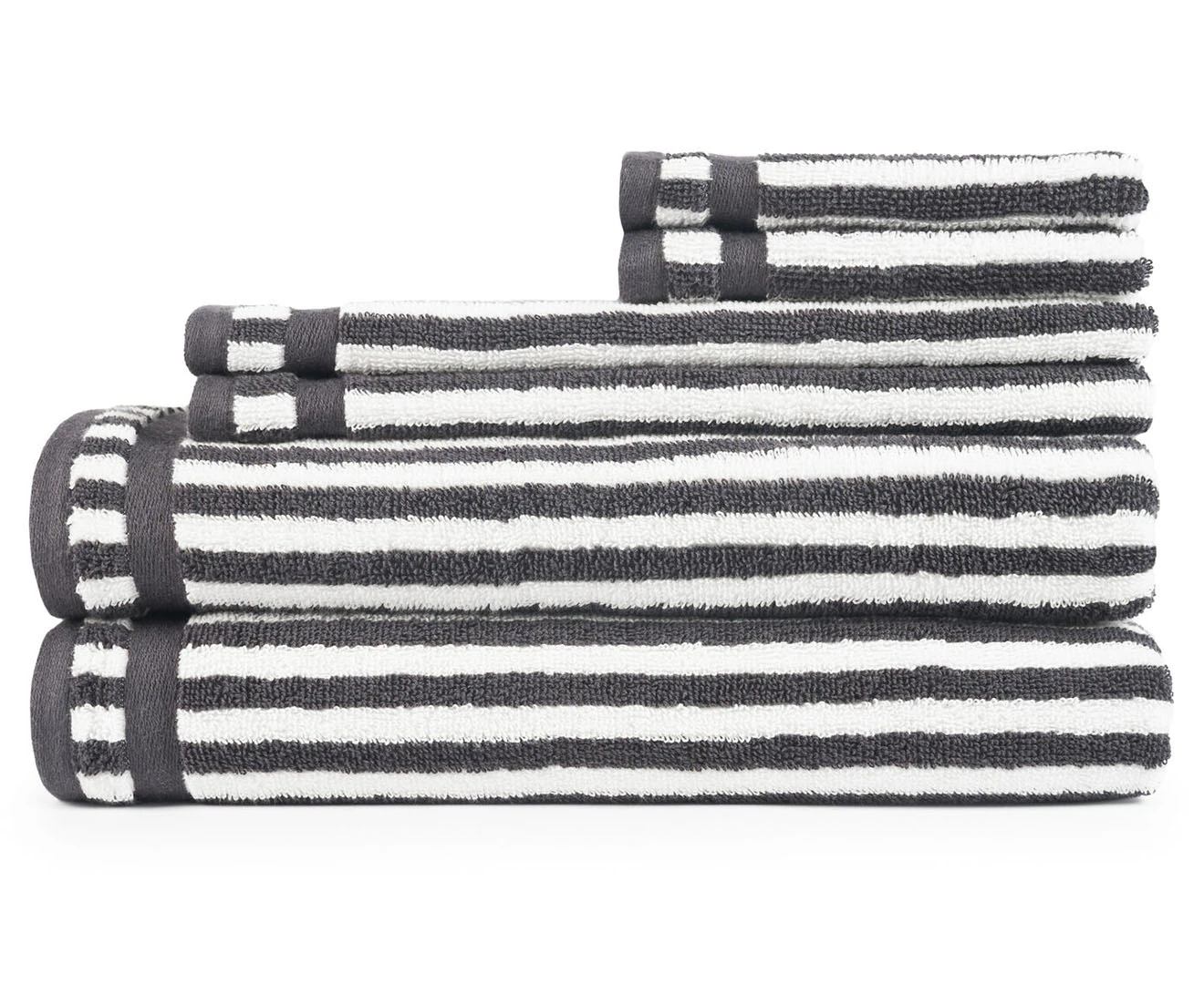 Sheraton Luxury Maison Riley Stripe 6-Piece Towel Set - Iron