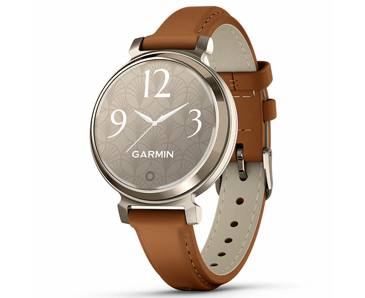 Garmin Lily 2 Classic Smartwatch - Cream Gold w Leather Band