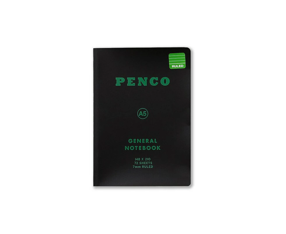 Penco General Notebook - Ruled A5 - Black