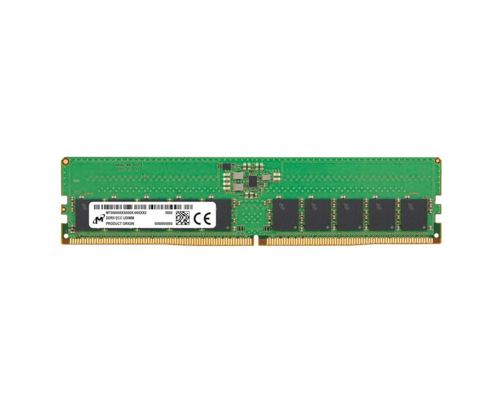 Micron/Crucial 16GB (1x16GB) DDR5 ECC UDIMM 5600MHz CL46 2Rx8 Server Data Center Memory 3yr wty