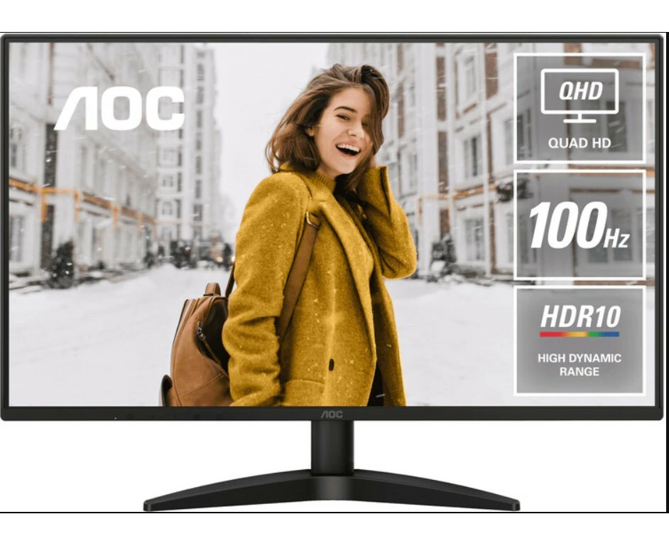 AOC 27' Q27B36  27' IPS QHD 2560x1440, 4ms, 350cd/m2, 100Hz, HDR10, IPS, Adaptive Sync, DP, HDMI, VESA 100x100mm