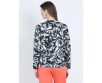 W LANE -  Printed Linen Jacket - Navy Multi